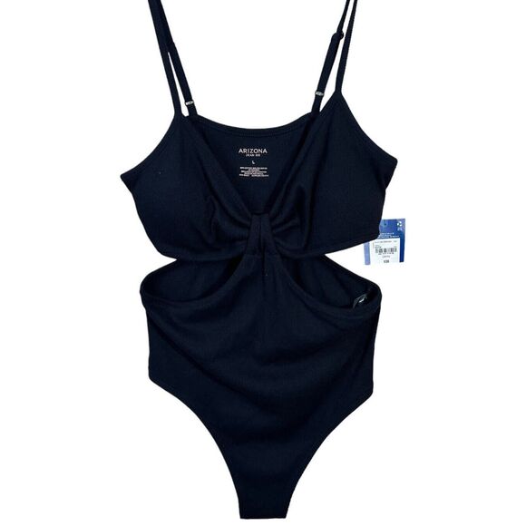 Arizona Jeans Women BodySuits Bralette Ultimate Asymmetric Black Sz Large New - Picture 3 of 7
